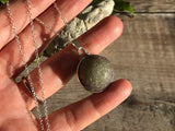 XL Purple and Yellow Milk Sea Glass Marble Necklace with Silver Plated Band Setting