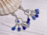 Davenport Sea Glass - Glamorous Dangling Blue White ChandelierEarrings