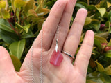 Scottish Pink Sea Glass Necklace Sterling Silver - Wave
