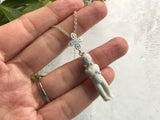 Frozen Charlotte Necklace, Sterling Silver Dump Found Doll