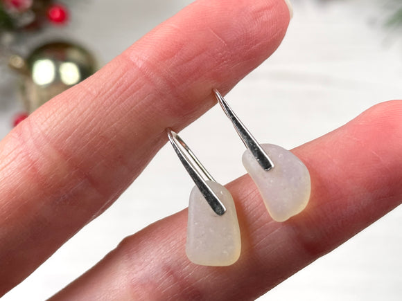 Water Drops - Opalescent sea glass earrings