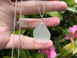 Victorian Privacy Sea Glass Pendant Sterling Silver Textured