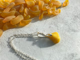 Yellow Sea Glass Swirl Necklace - Spanish sea glass pendant