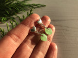 UV Sea Glass Heart Stud Earrings, Sterling Silver Romantic