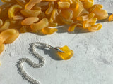 Yellow Sea Glass Wave Necklace - Spanish sea glass pendant