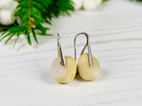 Water Drop Earrings - Yellow Milk Sea Glass From Seaham