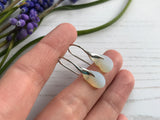 Waves - Opalescent sea glass earrings, opaque