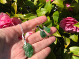 Scottish Green Bonfire Sea Glass Jewellery Set - Necklace and Earrings