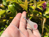 Cumbria Pink Sea Glass Necklace Sterling Silver Minimalism