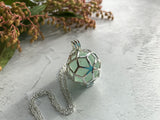 Celtic Star Locket - Bonfire Sea Glass Codd Marble Interchangeable Pendant