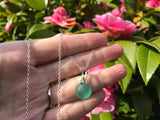 Sea Glass Marble Pendant - Petite , Sterling Silver