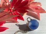Sea Glass Marble necklace - Blue cat's eye