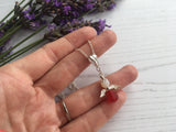 Guardian Angel Bead Pendant, Red and White Sterling Silver Mudlarking Beads