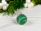 Sea Glass Marble necklace - Green Swirls