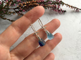 Angel Wings - Blue Multi Seaham Sea Glass Earrings