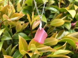 Scottish Pink Sea Glass Necklace Sterling Silver - Wave