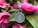 Japanese Sea Glass Ohajiki, Flat Marble Necklace, light green