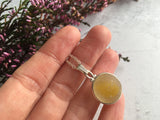 Sea Glass Marble necklace - Yellow cat's eye