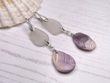 Wampum Sea Glass Earrings - Double Drop Chandeliers
