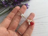 Guardian Angel Bead Pendant, Red and White Sterling Silver Mudlarking Beads