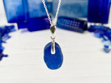 Blue Sea Glass Pendant Necklace - Choice of Style