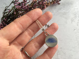 Sea Glass Marble necklace - Blue Cats Eye