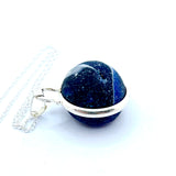 Blue Wave Beach Glass Marble Necklace, Seaham Sea Glass