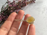 Sea Glass Marble necklace - Yellow cat's eye