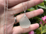 Victorian Privacy Sea Glass Pendant Sterling Silver Textured