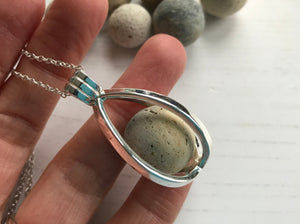 Clay Beach Found Marble In Locket - Interchangeable