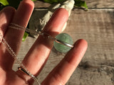 Sea Glass Marble necklace - Green Cat's Eye