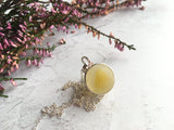 Sea Glass Marble necklace - Yellow cat's eye