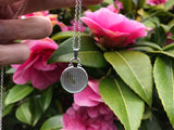 Japanese Sea Glass Ohajiki, Flat Marble Necklace, light green