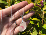 Cumbria Pink Sea Glass Necklace Sterling Silver Minimalism
