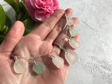 Mermaids Tears - Scottish Sea Glass Sea Foam and White Mix 18” Sterling Silver