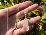 Cumbria Pink Sea Glass Necklace Sterling Silver Minimalism