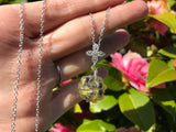 ULTRA rare Sea Glass Bead Necklace - grape like yellow black