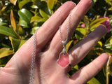 Scottish Pink Sea Glass Necklace Sterling Silver Minimalism
