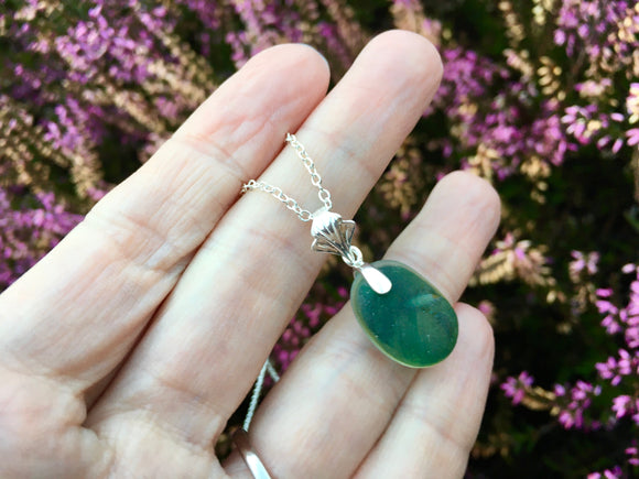 Seaham Multi Sea Glass Green Layers Pendant