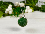 Japanese Sea Glass Marble Necklace, Teal Beach Glass, Sphere Pendant