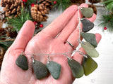 Mermaids Tears - Green Scottish Sea Glass Necklace Silver Plated 20"
