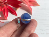 Sea Glass Marble necklace - Blue cat's eye