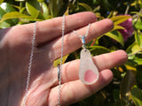 Cumbria Pink Sea Glass Necklace Sterling Silver Minimalism