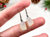 Waves - Opalescent sea glass earrings, opaque