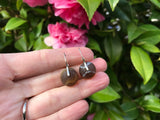 Amber Swirl Sea Glass Marble Earrings - Leverback Sterling