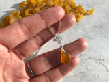 Yellow Sea Glass Cross Necklace - Spanish sea glass pendant