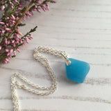 Electric Turquoise Sea Glass Necklace