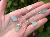 Mermaids Tears Sea Glass Bracelet Sterling Silver 8”