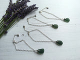 Green Seaham Sea Glass Bracelet - Heart Charm 7” plus 1” Sterling