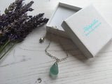 Seafoam Seaham Sea Glass Bracelet - Star Charm 7” plus 1” Sterling